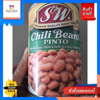 วัตถุดิบ S&amp;W Chili Beans ถั่วพินโต้ รสเผ็ด  439g.S&amp;W Chili Beans Spicy Pinto Beans 439g. Reasonable price.อาห