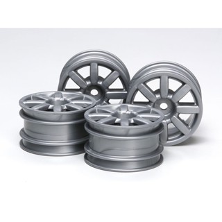 [อะไหล่รถบังคับ] TAMIYA 51334 SP.1334 M-Chassis Flat 8-Spoke Wheels 4pcs. (Silver) อะไหล่ทามิย่าแท้ rc