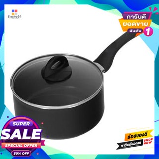 Pot หม้อด้ามสเตนเลสพร้อมฝาแก้ว Kassa Home รุ่น C116Ak-0416S ขนาด 16 ซม. สีดำstainless Pot With Glass Lid  Home C116Ak-04