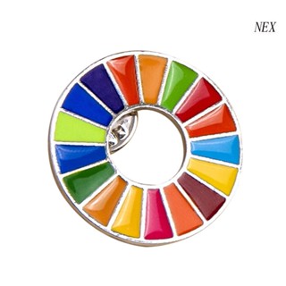 Nex เข็มกลัด รูปสหประชาชาติ SDGs Enamel Pin The Sustainable Development Goals สําหรับตกแต่งเสื้อผ้า หมวก DIY