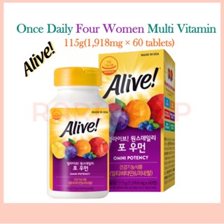 [Alive] Once Daily For Women วิตามินรวม 115 กรัม (1.918 มก.×60 เม็ด) Natures Way Alive!