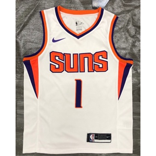 hot pressed Nba Phoenix Suns No. 1 Booker white basketball jersey