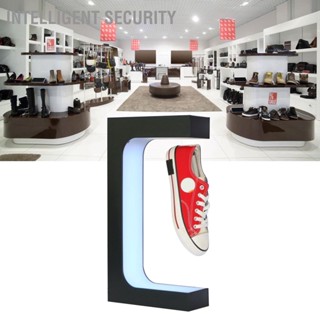 Intelligent Security ยืนแสดงรองเท้า Levitating พร้อมไฟ 16 สี 12V 3A Magnetic Suspension Shoes Stand สำหรับ Sneaker Black