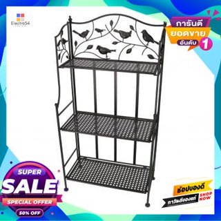 3-Tier ชั้นเหล็กวางของ 3 ชั้น รุ่น LS19A4005 ขนาด 61 x 31 x 118 ซม. สีดำ 3-Tier Steel Shelf FONTE LS19A4005 Size 61 x 31