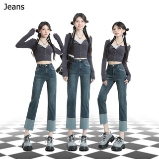 WJ04 👖New กางเกงยีนส์ทรงหลวมสKoreaทรงสวย กางเกงใส่สบาย ยอดนิยม