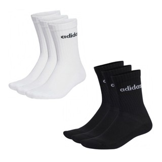 Adidas ถุงเท้า Linear Crew Cushioned Socks 3 Pairs (2สี)