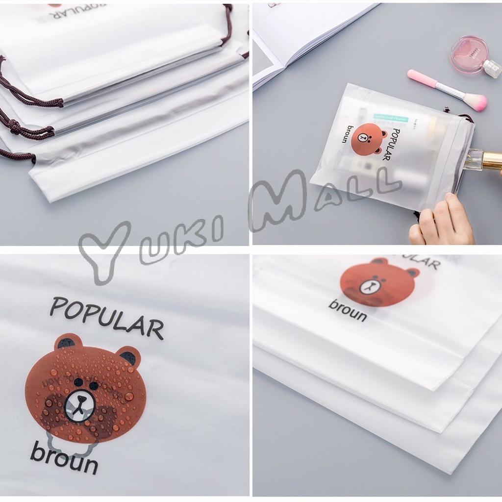 Yuki กระเป๋าเก็บเครื่องสำอาง ลายการ์ตูน  กระเป๋าหูรูด กระเป๋าใส่เครื่องเขียน / Multi Purpose Bag - รูปที่ 4