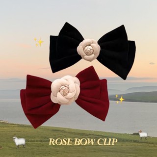 🧧พร้อมส่ง🧧 Rose Bow Clip - โบว์กำมะหยี่