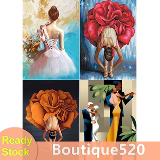 【จัดส่งฟรี】ภาพวาดปักเพชร พลอยเทียม ทรงกลม ลายผู้หญิง 5D DIY [boutique520.th]