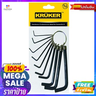 เครื่องมือไฟฟ้าและเครื่องมือช่าง ประแจหกเหลี่ยม คลูเกอร์ (Kruker) 1502 (10 ตัว) Hex key wrench Kruker (Kruker) 1502 (10