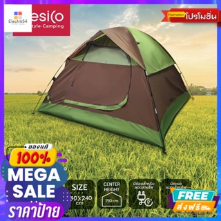 เต็นท์โดมกางอัตโนมัติ 4 คน รุ่น TENT041222 สีน้ำตาล/เขียว  Automatic Dome Tent 4 People Mode