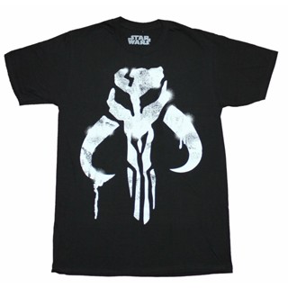 The Mandalorian Star Wars Mens T-shirt - Stencil Sprayed Mythosaur Logo Image_04