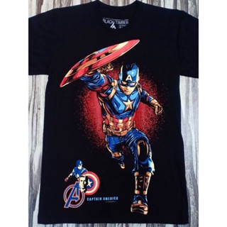 BT77 CAPTAIN AMERICA MARVEL UNIVERSE AVENGERS HERO MOVIE COLLECTION STEVE RODGERS ORIGINAL BLACK TIMBER COTTON T-SH_04