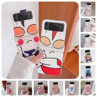 เคสโทรศัพท์มือถือแบบใส ฝาพับ ลายการ์ตูนน่ารัก แฟชั่น สําหรับ Samsung Galaxy Z Flip 3 5G Flip 4 ZFlip3 Flip4 3 in 1