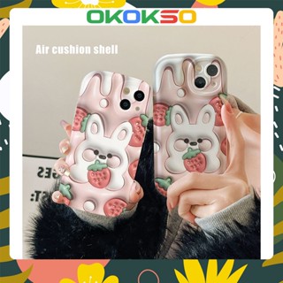 เคสมือถือ แบบนิ่ม ลายการ์ตูนกระต่ายสตรอเบอร์รี่ กันกระแทก สําหรับ OPPO Reno8 Reno7pro reno6 7z 5 R17 A53 A9 2020 F11 A31 A15 A3S Findx3pro Findx5pro