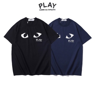 2021 Summer CDG PLAY Tshirts Men Woman Short Sleeve Eyes Printing Casual Couple Black Blue Comme des Garcons T-shir_05