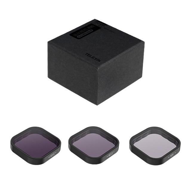 TELESIN 4 แพ็ค ND8 ND16 ND32 CPL ชุดกรองเลนส์สําหรับ Gopro Hero 10 9 สีดําอุปกรณ์เสริมสําหรับกล้อง ND CPL กรอบโลหะผสมเลนส์