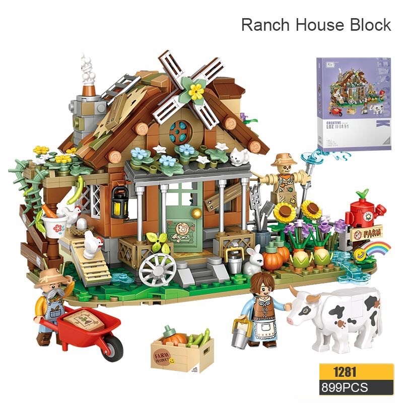 LOZ ชุดของเล่นโมเดลฟาร์มประกอบเอง -Farm House-1281