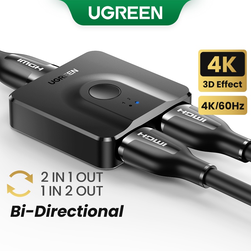UGREEN HDMI Switch 2 IN 1 Out 4K @ 60Hz HDMI Splitter 1 in 2 Out HDMI Splitter for PS5, PS4, Xbox, TV Box, TV Stick, Switch, Monitor, PC etc.