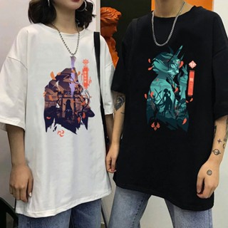 Mens T-shirt Genshin Impact Printing Tshirts Xiao Venti Print Tee Shirts Hu Tao Zhong Li Graphic Tshirt Kaedehara_03