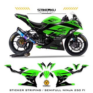 สติกเกอร์ NINJA250 FI SEMIFULL NINJA 250 FI MOTIF 23 SIMPLE SEMI FULL NINJA FI NINJA 250 FI DECALS NINJA250FI STICKER NINJA STICKER 250 FI LIST Pole DECAL Stickerku