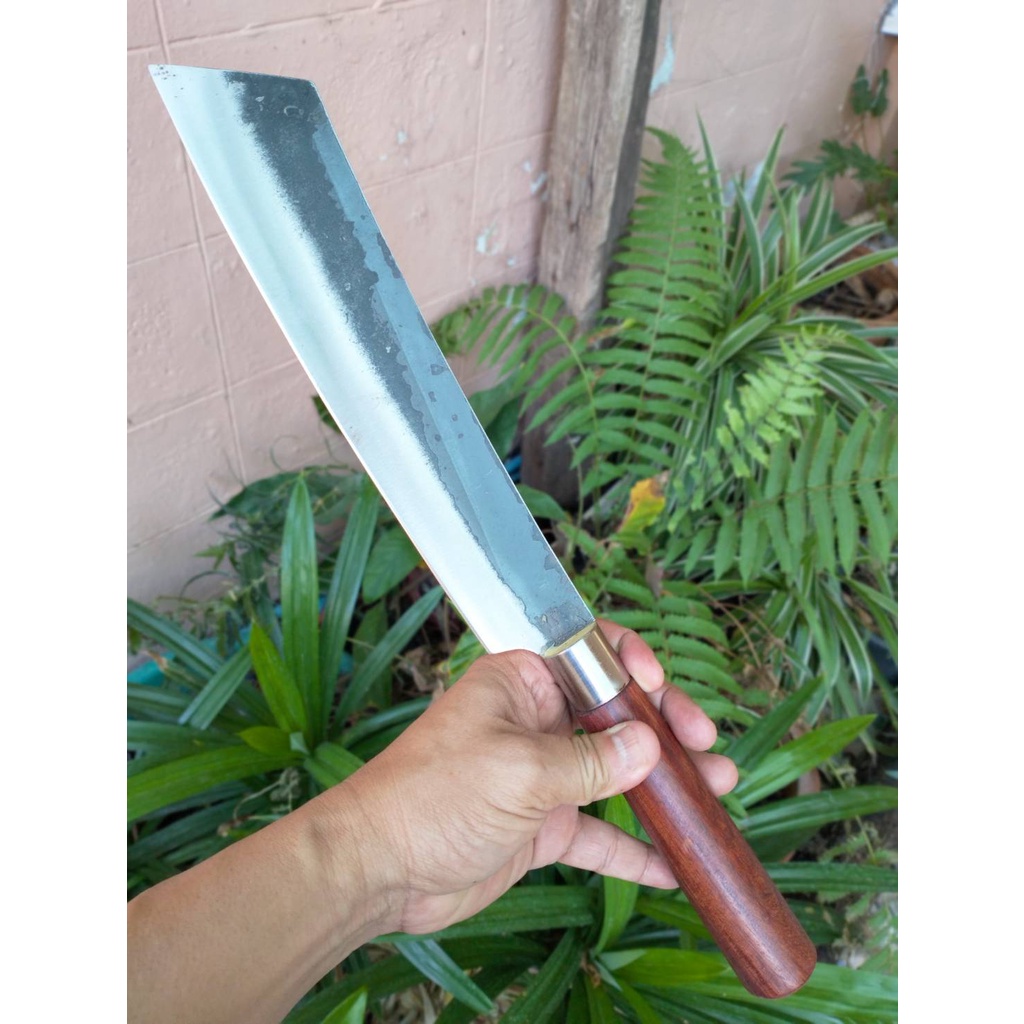 มีดแรมโบ้ (Rambo knife) อีตัด มีดคัตติ้ง มีดมาเชเต้ มีดเดินป่า มีดสนาม มีดแคมป์ ใบ 10.4” SUP9 ผิวไฟ 