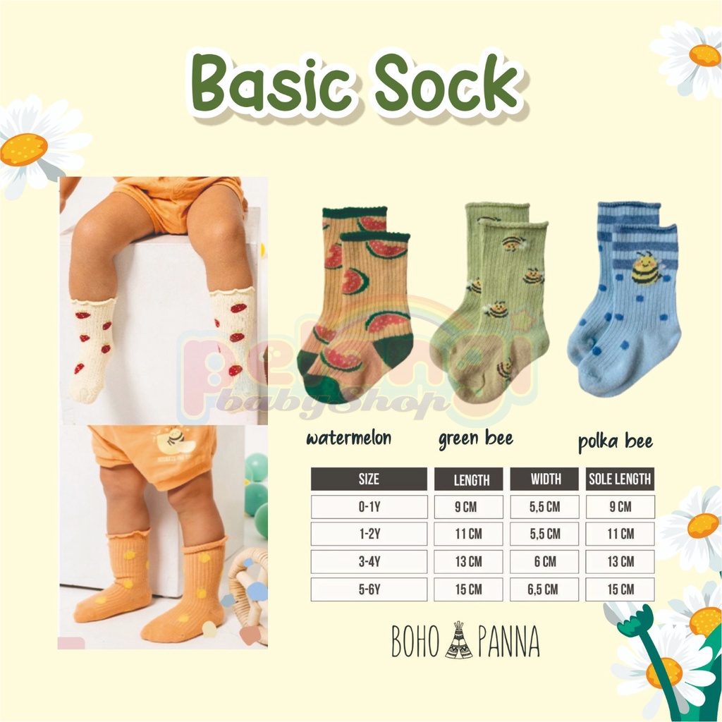 โบโฮปันนา - โบโฮ | Basic SOCK THE OVERTEE - CHILDREN& 39;S SOCKS