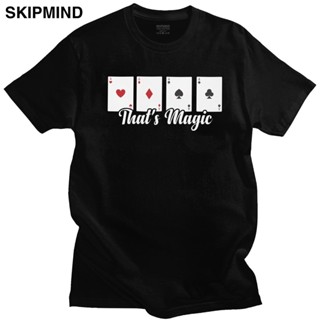 เสื้อยืดแขนสั้น ผ้าฝ้าย พิมพ์ลายเกม THATS MAGIC Poker เหมาะกับของขวัญ แฟชั่นสําหรับผู้ชาย_07