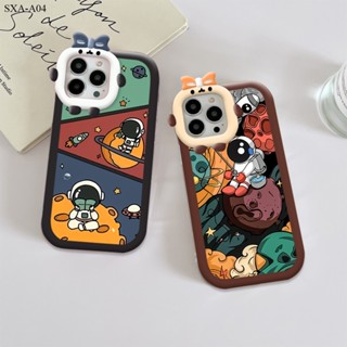 Samsung Galaxy A71 A33 A53 A23 A04 A02S A21S A31 A51 5G เคสซัมซุง สำหรับ Cartoon Flying Astronaut เคส เคสโทรศัพท์ เคสมือถือ Full Back Cover Soft Silicone Cases Shockproof Casing Protective Shell