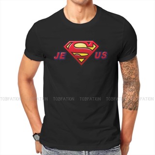 เสื้อยืด ผ้าฝ้าย พิมพ์ลายกราฟฟิค SUPER JESUS แฟชั่นฤดูร้อน สไตล์ฮาราจูกุ สําหรับผู้ชาย