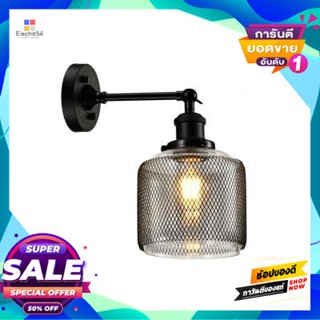 Lamp โคมไฟผนังแก้ว Lucia LUZINO รุ่น WP21227A-BK (E27x1) สีดำGlass Wall Lamp Lucia LUZINO Model WP21227A-BK (E27x1) Blac