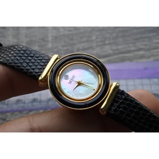 นาฬิกา Vintage มือสองญี่ปุ่น MONET ระบบ QUARTZ ผู้หญิง ทรงกลม หน้าไข่มุก หน้าปัด 25mm