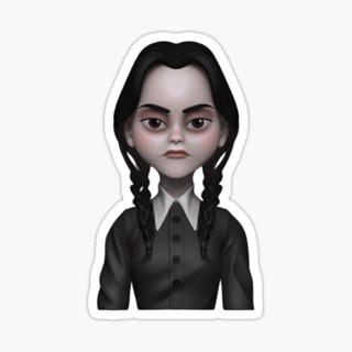 สติ๊กเกอร์กันน้ำ สติ๊กเกอร์ติดรถ แม่เหล็กติดตู้เย็น Wednesday Addams Jenna Ortega WEDA30