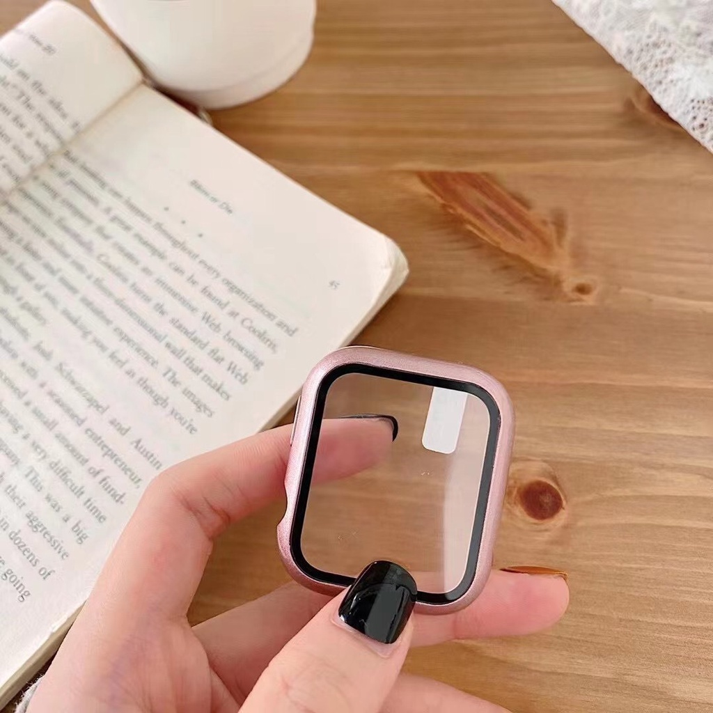 2 in 1 เคส สำหรับ iwatch 7/8/6/5/4/3/2/1/SEเคส Watch สายนาฬิกา PC+Glass Iwatch series10/11 case - รูปที่ 2