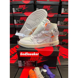 [ พร้อมส่ง ] Jordan 1 High Retro " Off - White White " Size 40 - 47 [ H12 ]