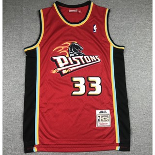 ขายดี ลูกสูบดีทรอยต์ NBA 1998-99 ฤดูกาล สําหรับผู้ชาย #33 เสื้อกีฬาบาสเก็ตบอล ปักลาย Grant Hill M&amp;N สีแดง สไตล์วินเทจ IJnhcd96PBddgc75