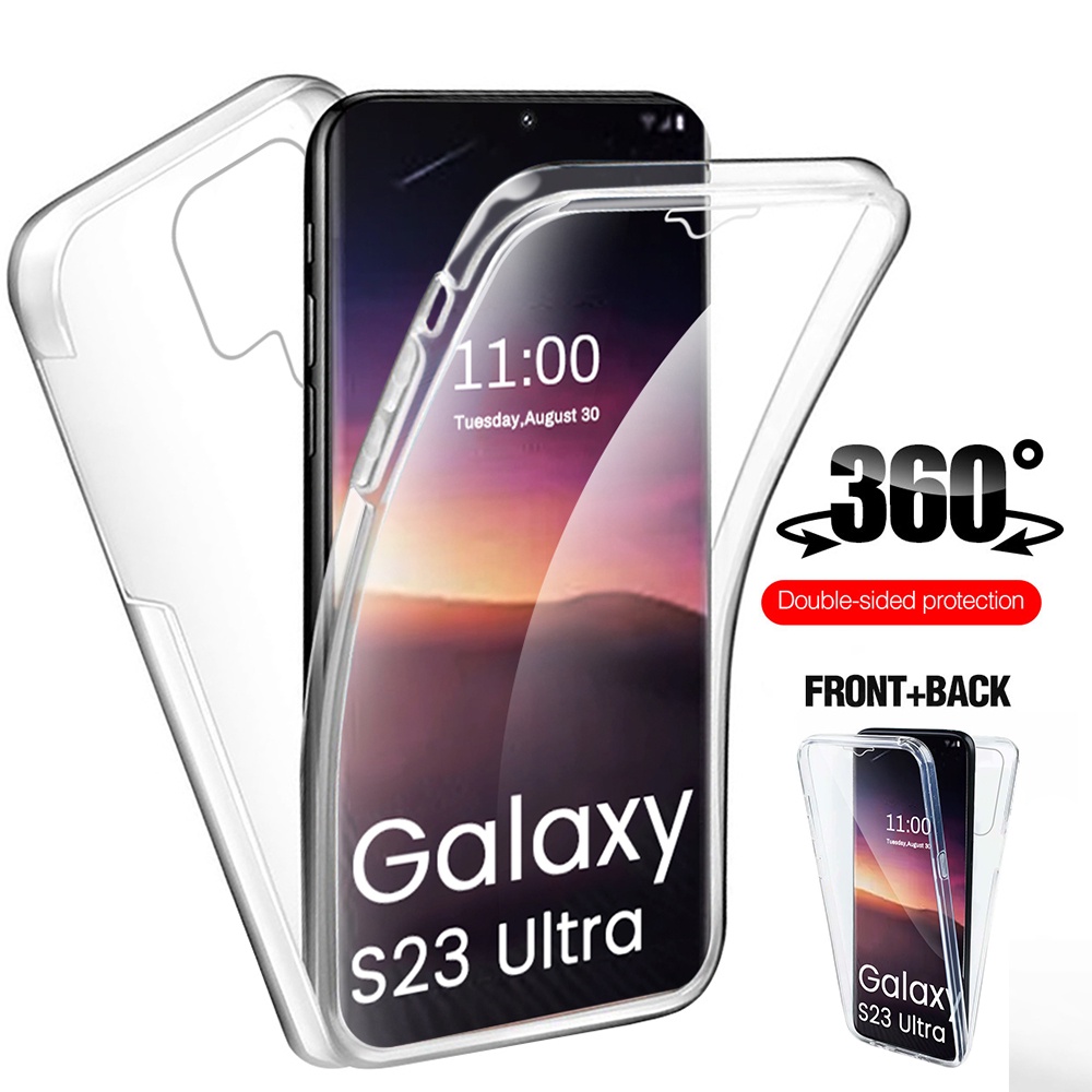 360° เคสป้องกันโทรศัพท์มือถือ แบบสองด้าน สําหรับ Samsung Galaxy S23 Ultra S 23 Ultra Plus S23ultra 5g