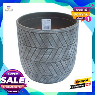 Plant กระถางต้นไม้ รุ่น 90016-2525S1-341-M ขนาด 9.5 นิ้ว สีเทา Plant Pot FONTE No. 90016-2525S1-341-M Size 9.5 Inch Gray