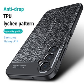 Samsung Galaxy A14 5G เคสโทรศัพท์ TPU แบบนิ่ม เนื้อลิ้นจี่ ป้องกัน