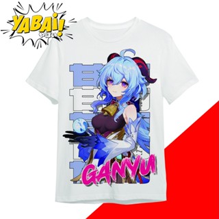 Yabaii Genshin Impact Cryo Characters Cotton Spandex Anime Gaming T-Shirt White Shirt Round Neck_03