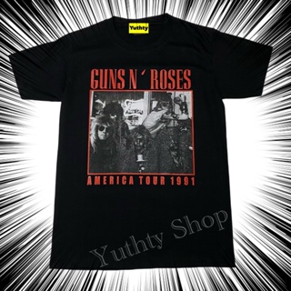 Tee เสื้อยืดครอป เสื้อวง Guns n Roses เสื้อยืดแฟชั่นวินเทจ90 ไม่มีตะเข็บข้าง ใส่ได้ทั้งชายและหญิง_56