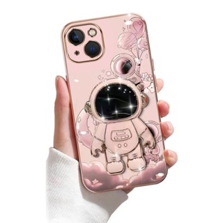 เคสโทรศัพท์มือถือ ขอบตรง ลายนักบินอวกาศ พร้อมขาตั้ง สําหรับ Samsung A20s A02s A03core A10 A10s A11 A12 M12