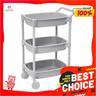 3-TIER ชั้นวางของ 3 ชั้น มีล้อ STACKO 49.8x33x81 ซม. สีเทา3-TIER UTILITY CART STACKO 49.8X33X81CM GREY