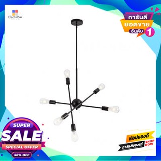 Lamp โคมไฟแขวนเหล็ก Cosmo LUZINO รุ่น YK6244R-6 (E27x6) สีดำด้านIron Pendant Lamp Cosmo LUZINO Model YK6244R-6 (E27x6) M