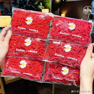[เครื่องประดับผมปีใหม่] [ข้อเสนอพิเศษ] ยางรัดผม ไม่เจ็บ สีแดง สําหรับเด็กผู้หญิง 2023