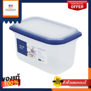 กล่องอาหารทรงเหลี่ยม MICRON WARE รุ่น JCP-5033 ขนาด 1,200 มล. สีขาว - น้ำเงินSquare Lunch Box MICRON WARE Model JCP-5033