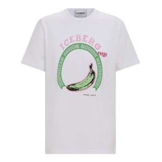 Iceberg เสื้อยืดลําลอง ผ้าฝ้าย แขนสั้น พิมพ์ลายกล้วย สร้างสรรค์ สําหรับทุกเพศ