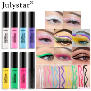 ♕Julystar 8สี Neon Matte Liquid อายไลเนอร์ดินสอกันน้ำสีฟ้าสีเขียวสีเหลืองสีขาว Eye Liner ปากกาผู้หญิงตาเครื่องสำอาง Upbest