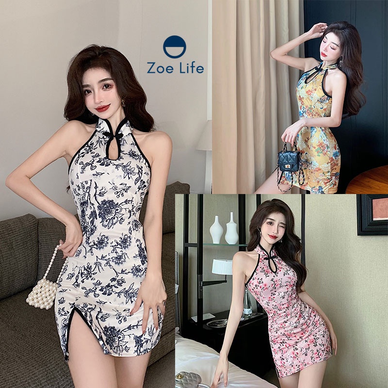 เดรสคอจีน เดรสเเฟชั่นสไตล์จีน ชุดเดรสลายดอก collection ตรุษจีน ลูกคุณหนูใส่ไปรับอั่งเปา เฮงๆตลอดปี