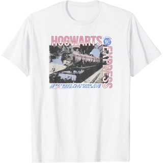 เสื้อยืด พิมพ์ลายโปสเตอร์ Harry Potter Hogwarts Express สไตล์วินเทจ_07